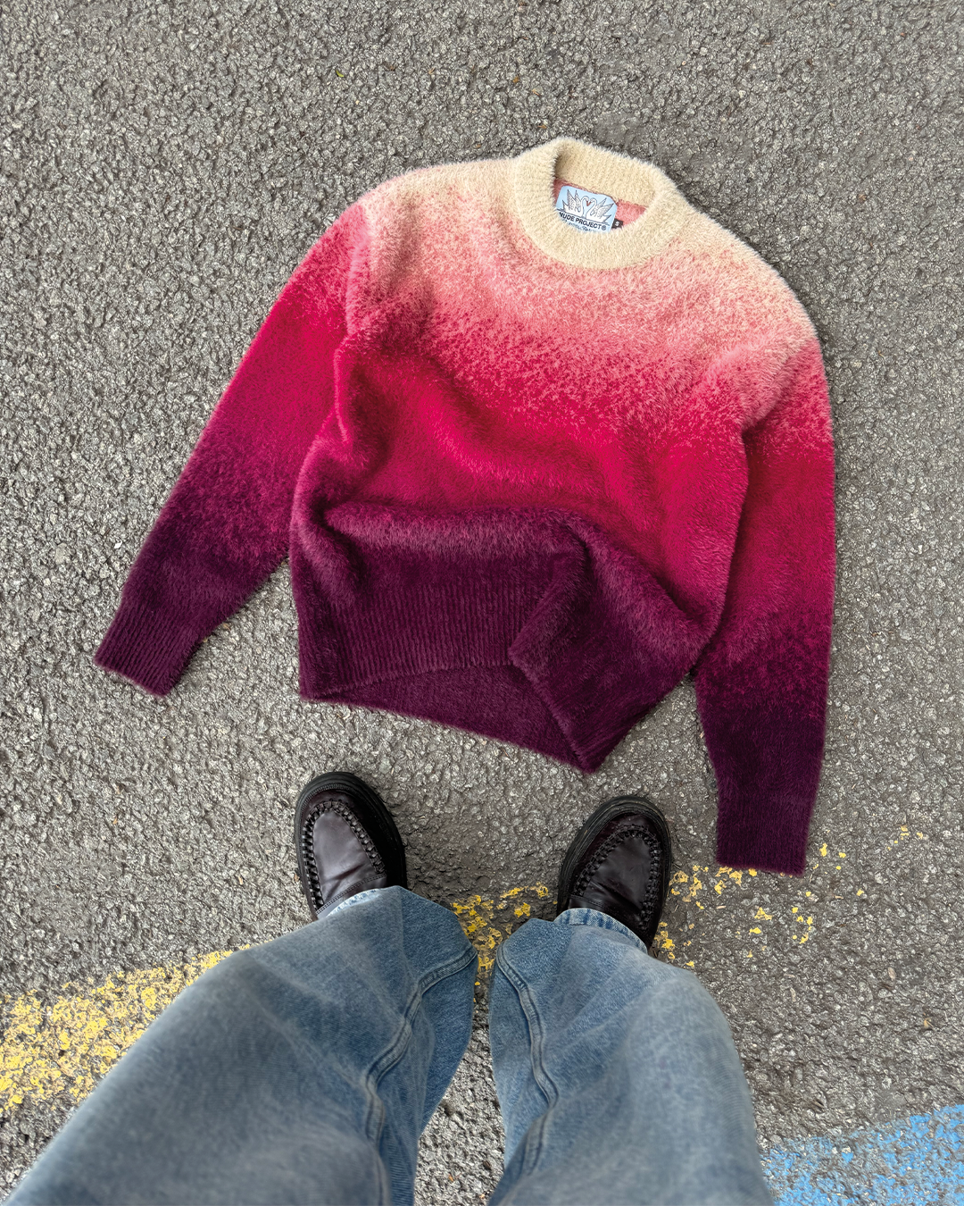 Gradient Cozy Knit Sweater Red