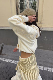 Marble Hoodie Marshmallow