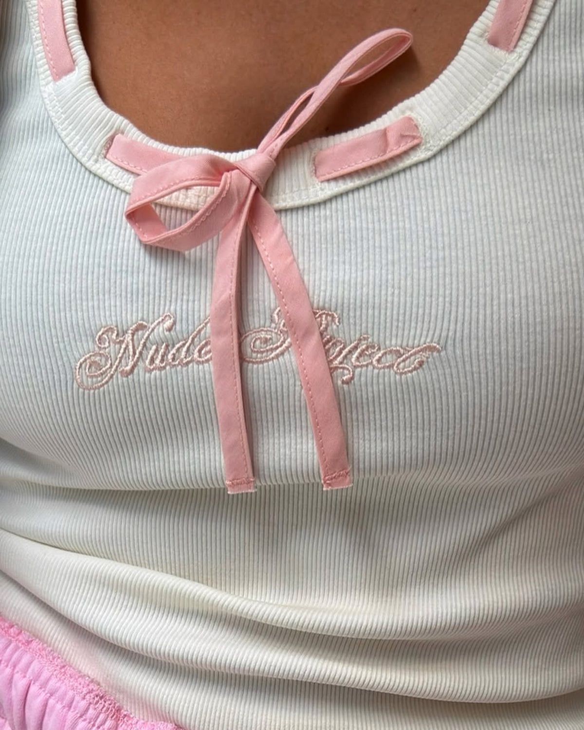 Cutie Bow Tank Top Pink