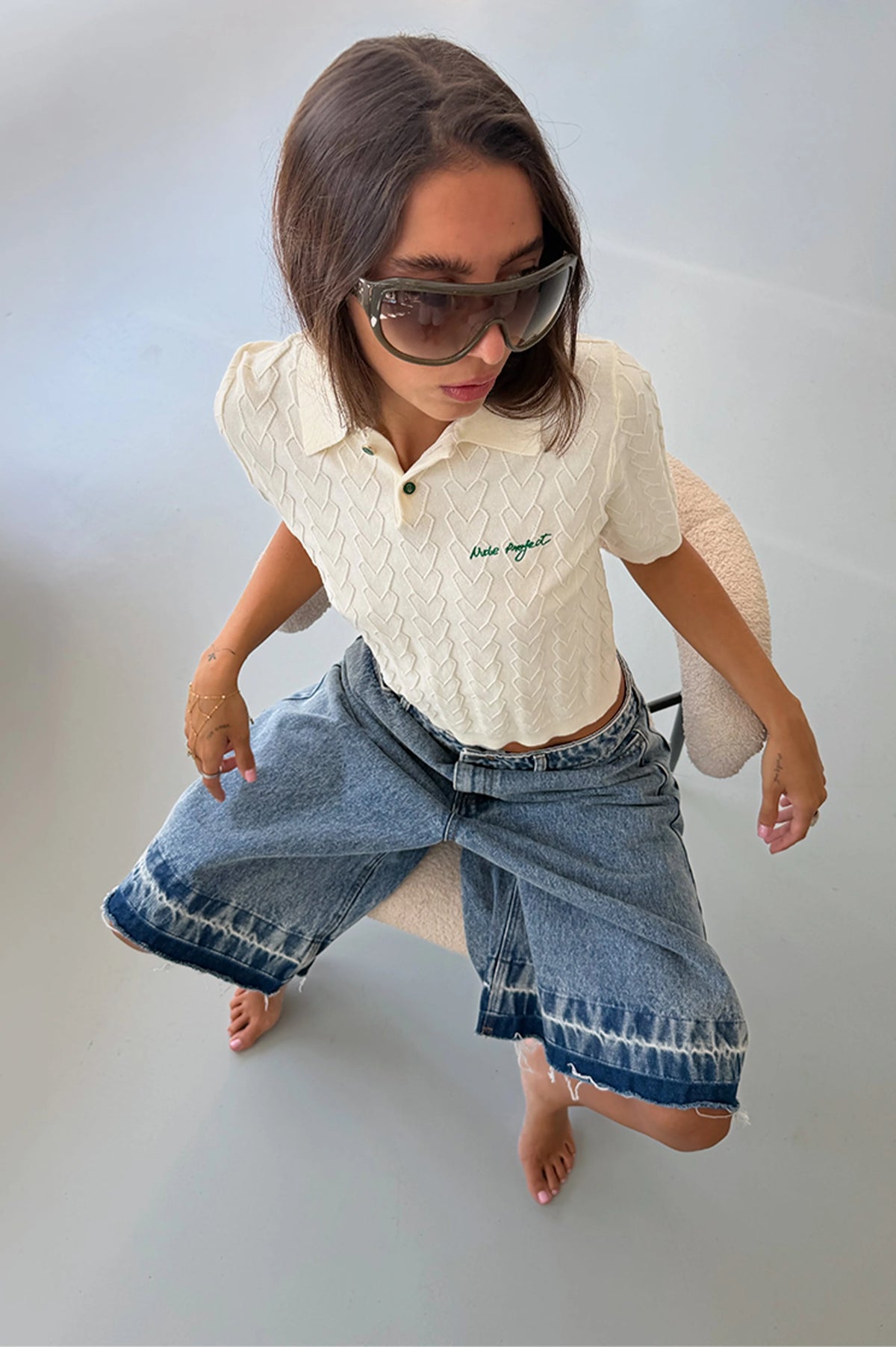 Cora Knit Polo Ivory