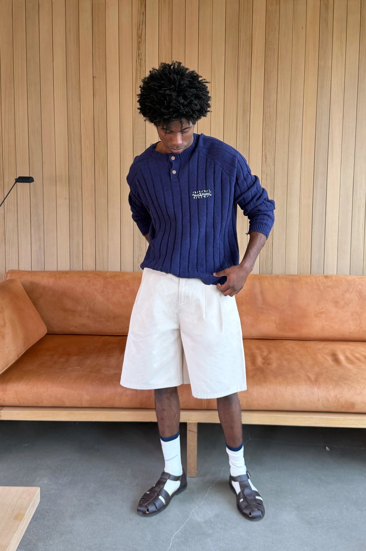 Pleated Chino Shorts Ivory