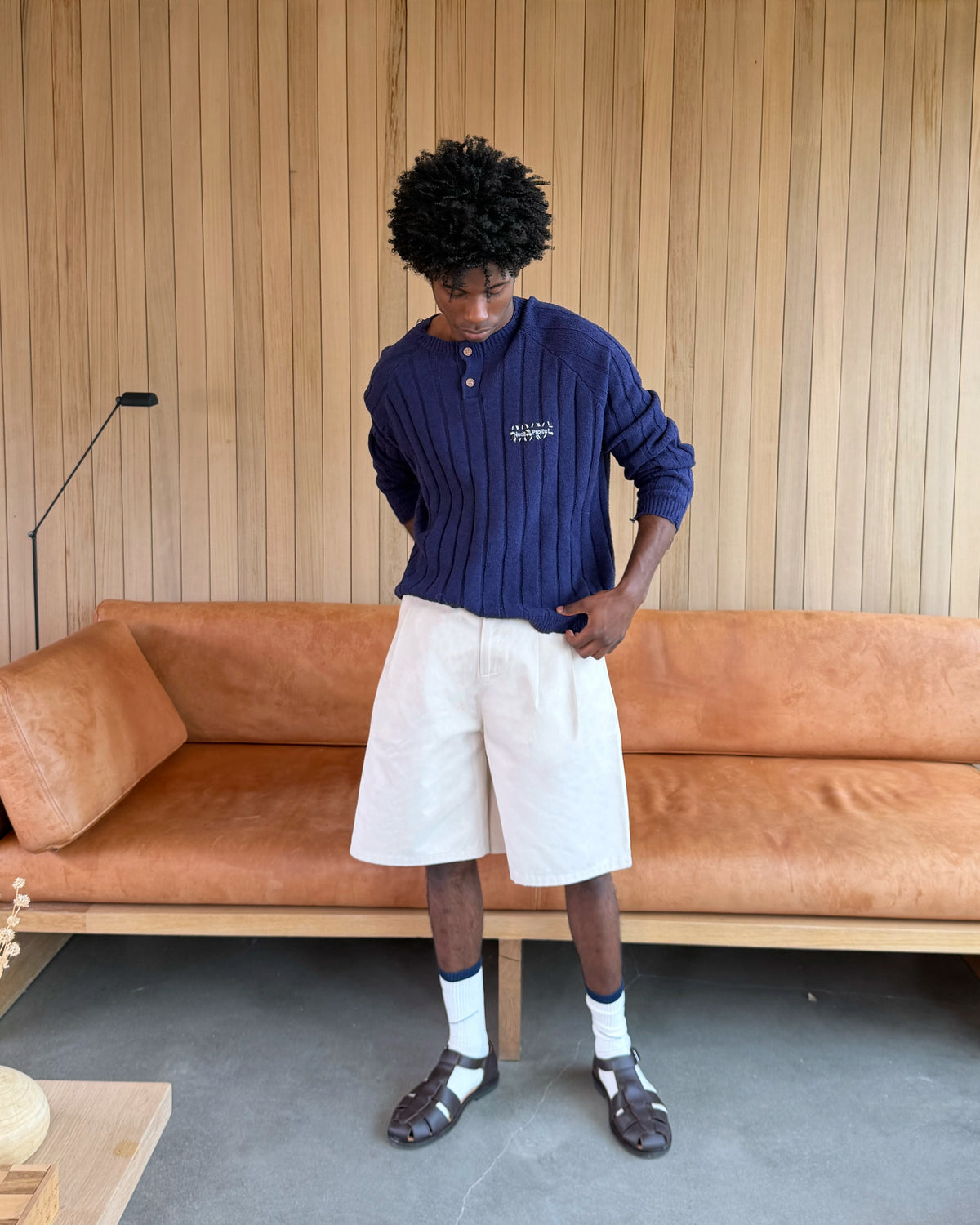 Pleated Chino Shorts Ivory