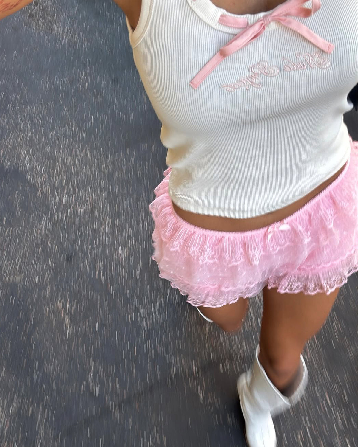 Cutie Bow Tank Top Pink