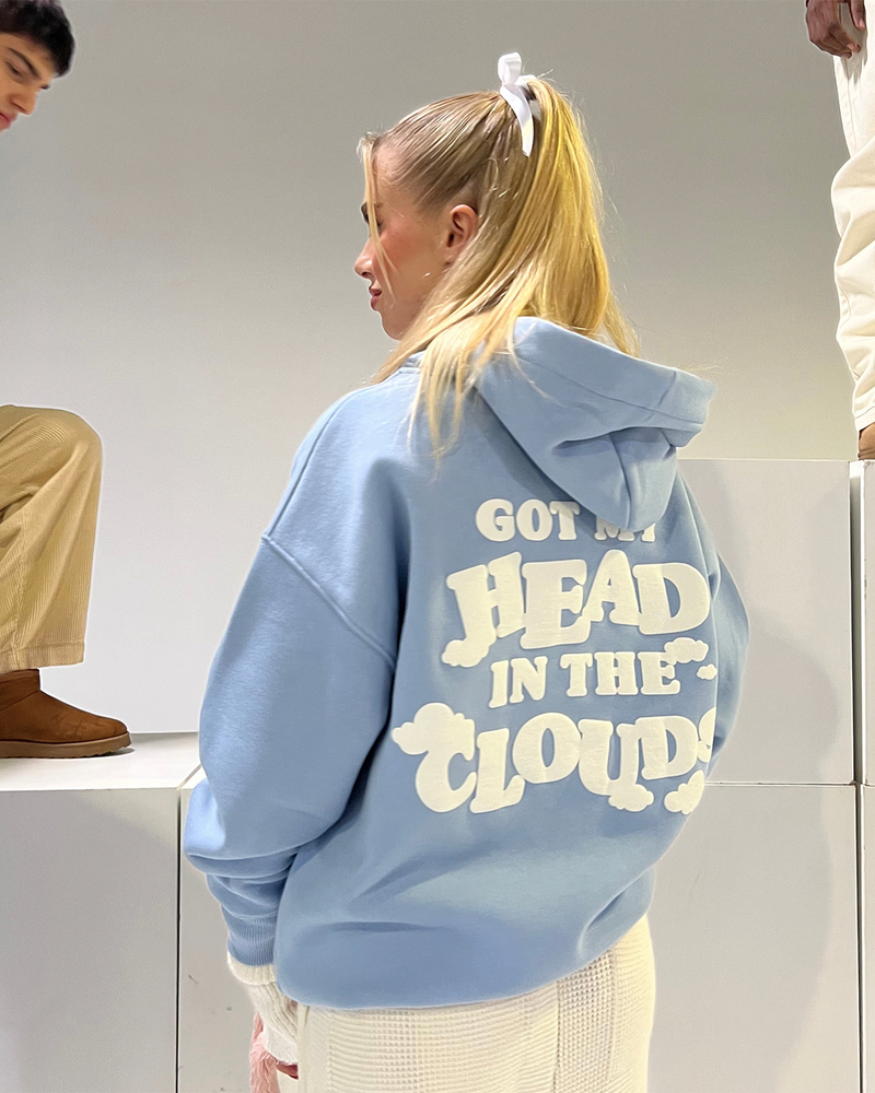 HEAD IN CLOUDS HOODIE BABY BLUE