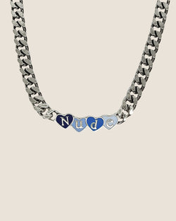 CHAINED HEART NECKLACE SILVER