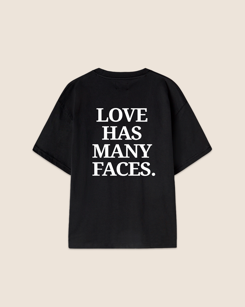 LOVE + FACES TEE BLACK - NUDE PROJECT